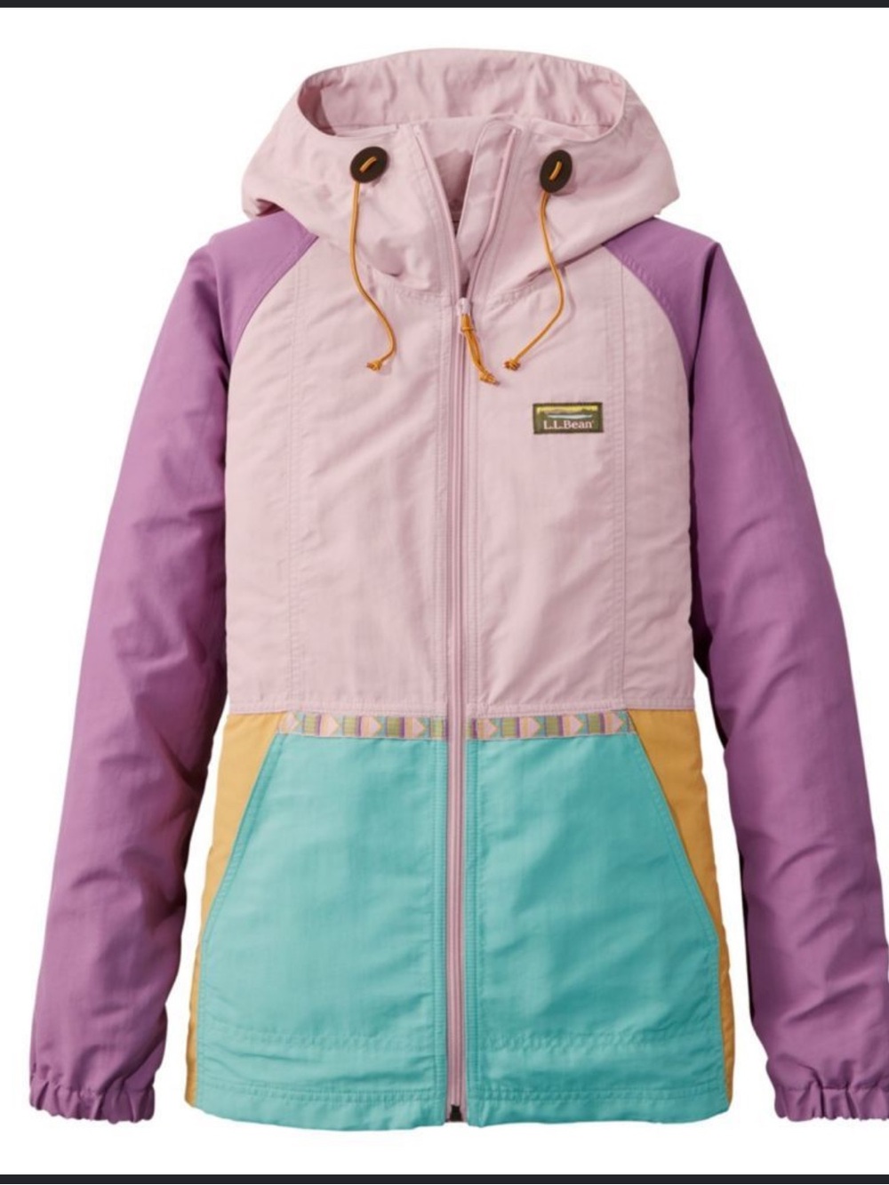 L.L. Bean Colorblock Mountain ClassicUtility Jacket - Pink, Purple, Teal, Yellow